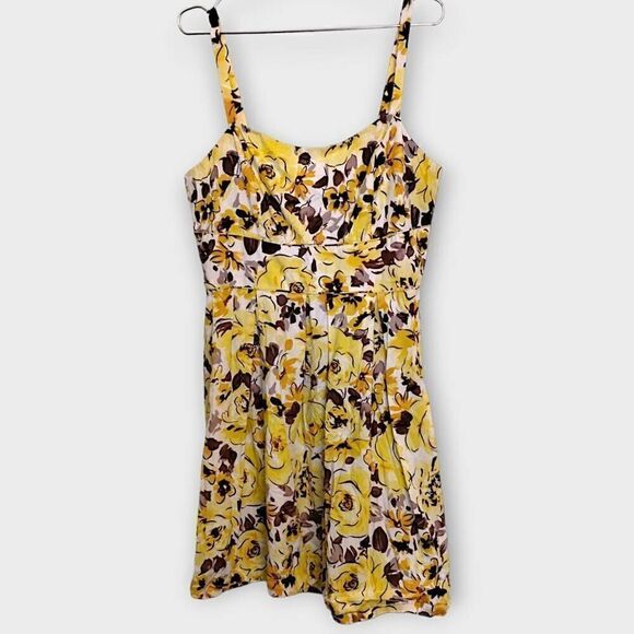 Madison Leigh Dress Women Sz 16 Sundress Retro Yellow Rose Cottagecore Vtg Beach - Picture 1 of 13